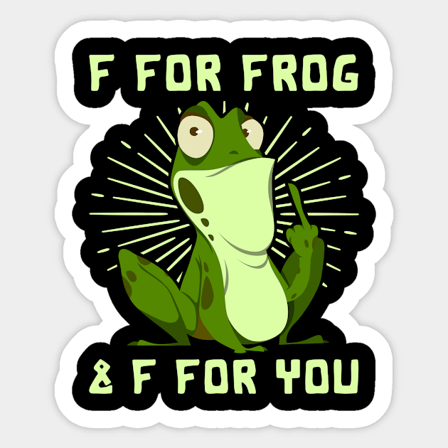 Funny Frog F For Frog & F For You Gift Sticker by Alex21